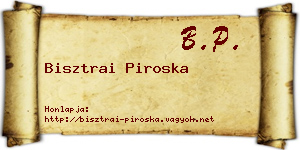 Bisztrai Piroska névjegykártya